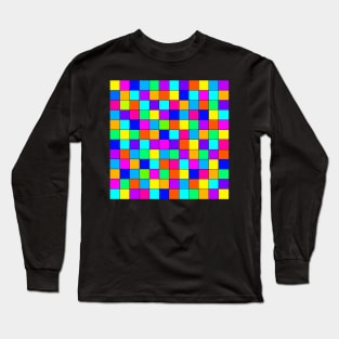 Random Colorful Squares With Black Lines Long Sleeve T-Shirt